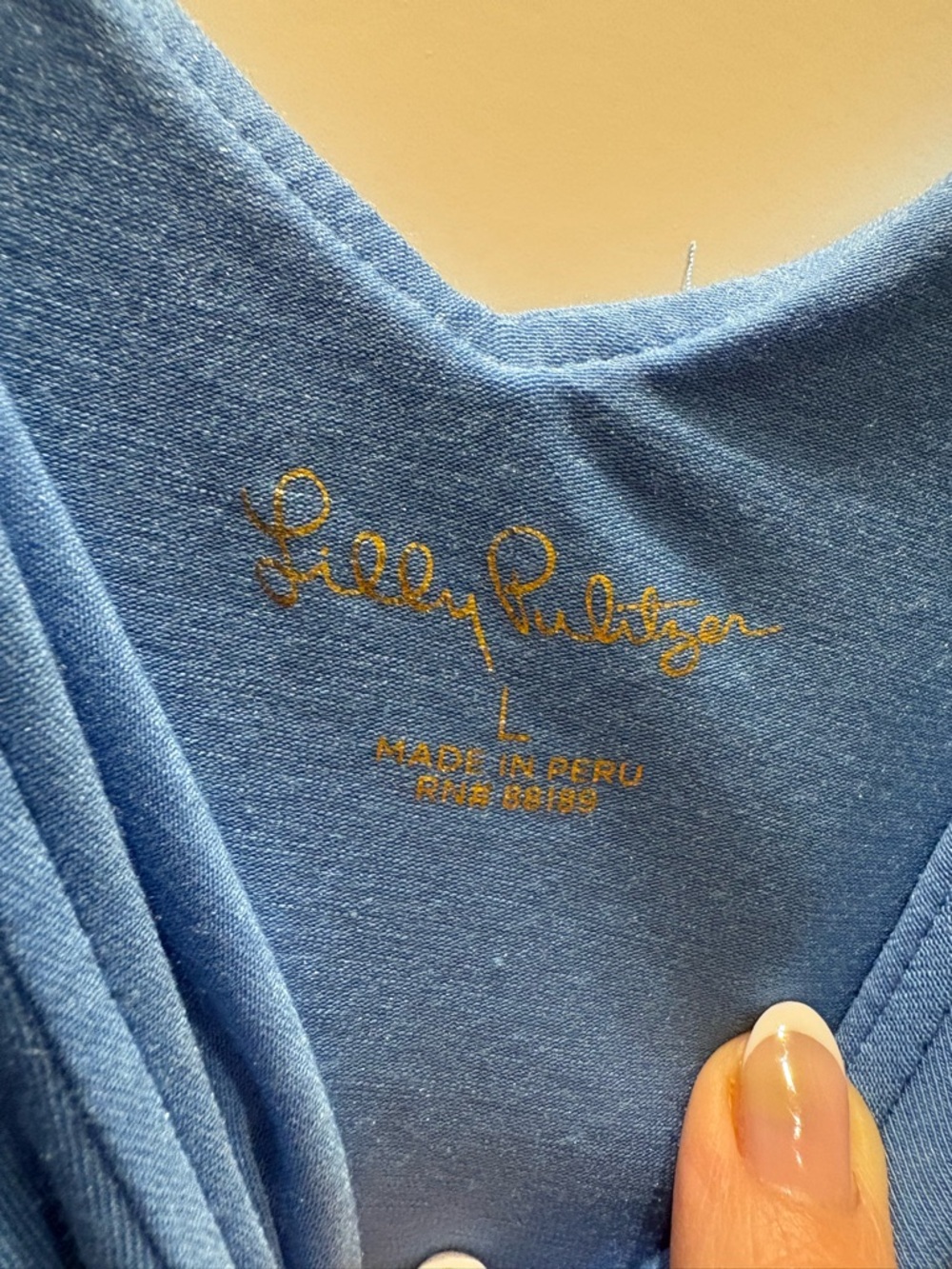 Lilly Pulitzer Light Blue Ruffle V-Neck Tank - Picture 2 of 3